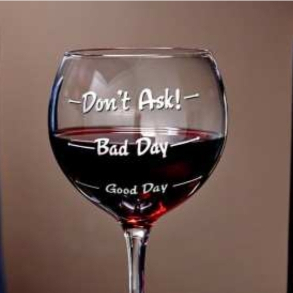 Humorous Engraved Wine Glass - Clear